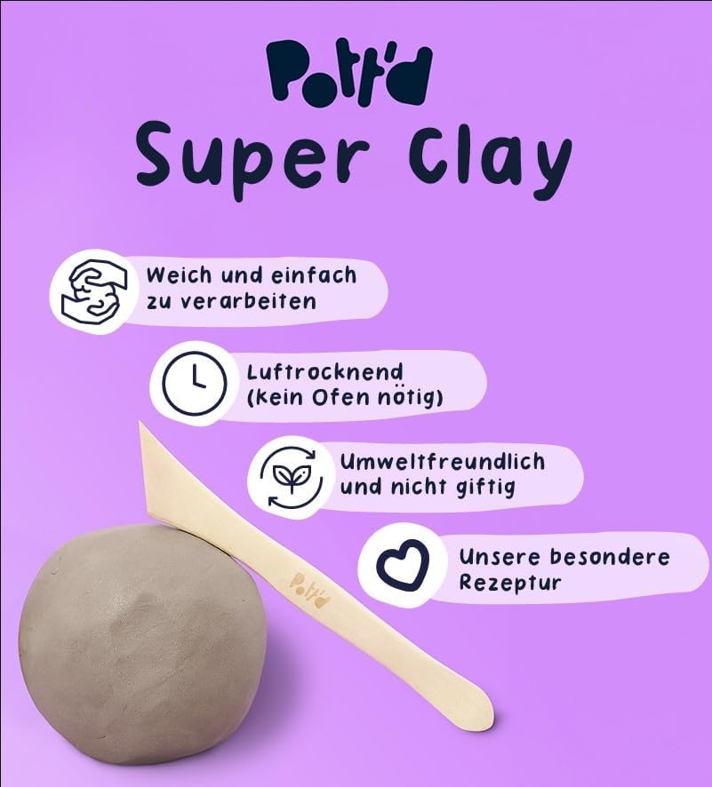 Mini-Töpfer-Set mit lufttrocknendem Ton, Gebäck Duo