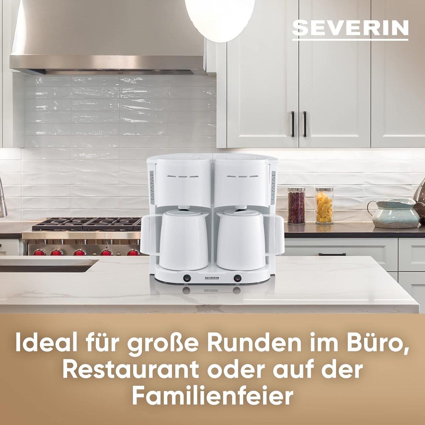 Duo Filterkaffeemaschine KA 9314 mit Thermoskannen, weiss, DUO (2 Thermokannen, 16 Tassen)