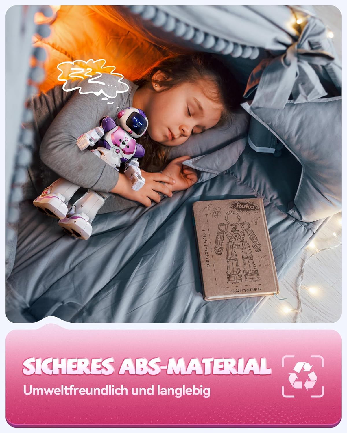 Tanzender Lernroboter 6088 mit App- und Gestensteuerung, Pink + Weiss