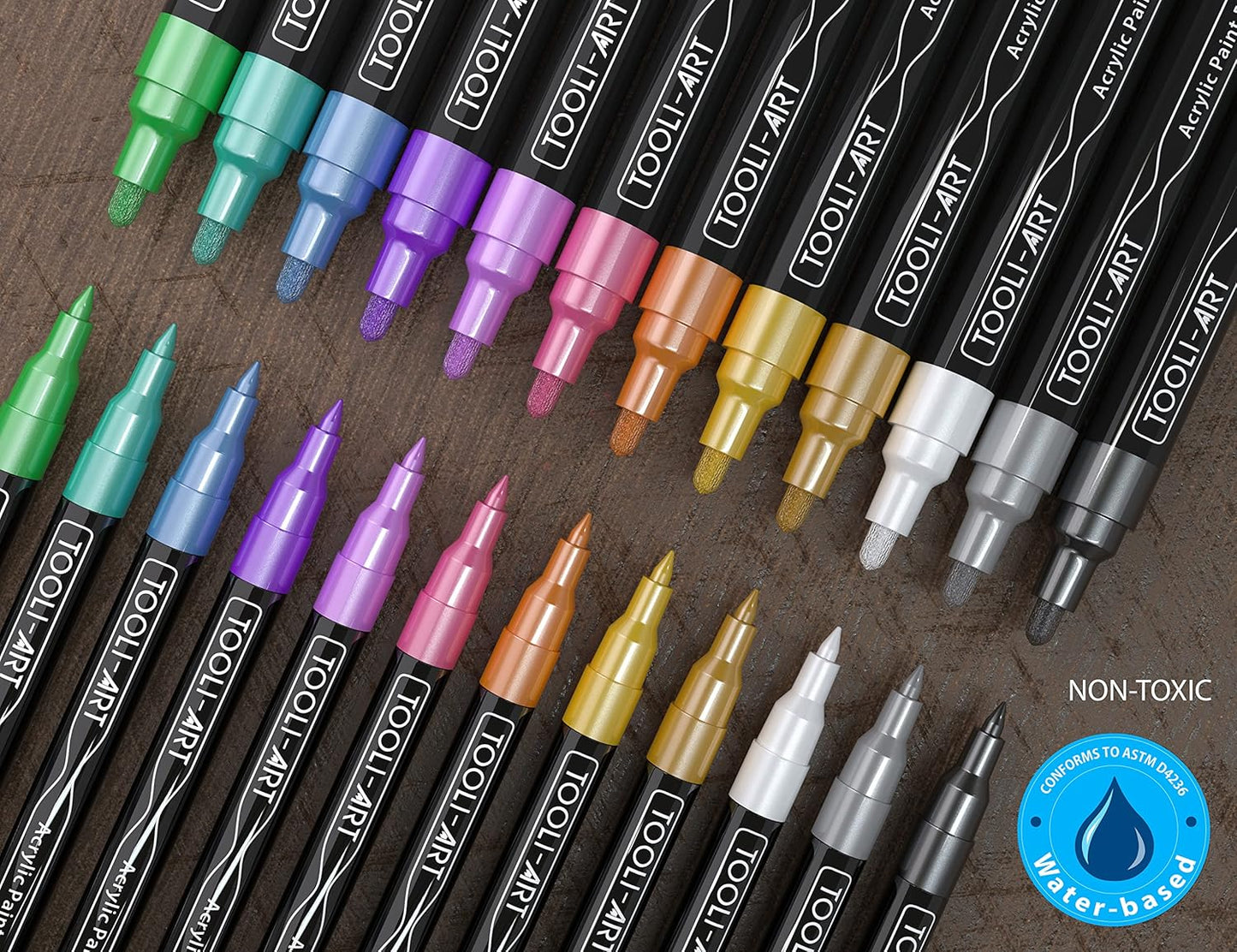 Acrylstifte-Set für Steinmalerei, Metallisch, METALLISCH