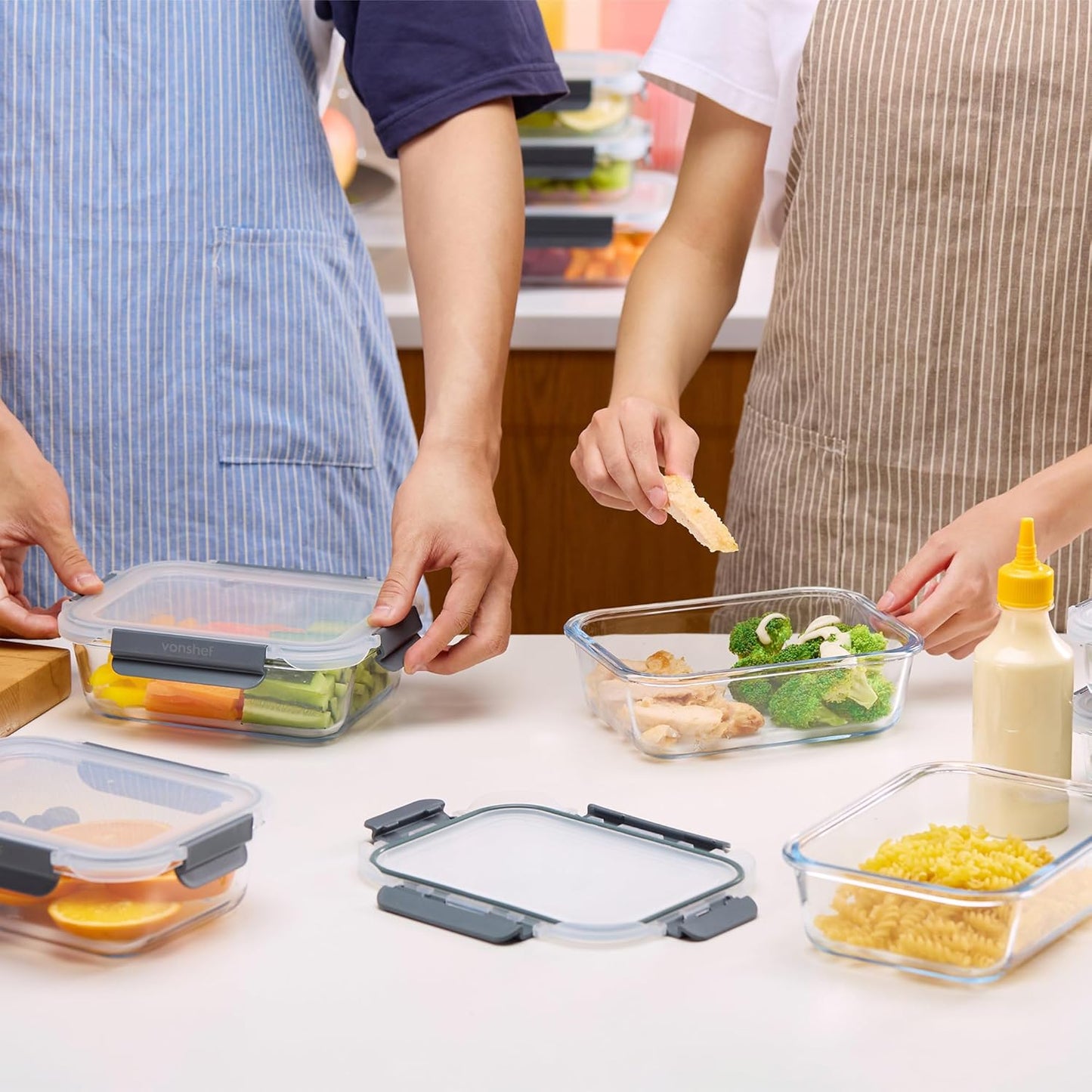 5er-Set Glas-Mealprepboxen, 5 Teiliges (1L)