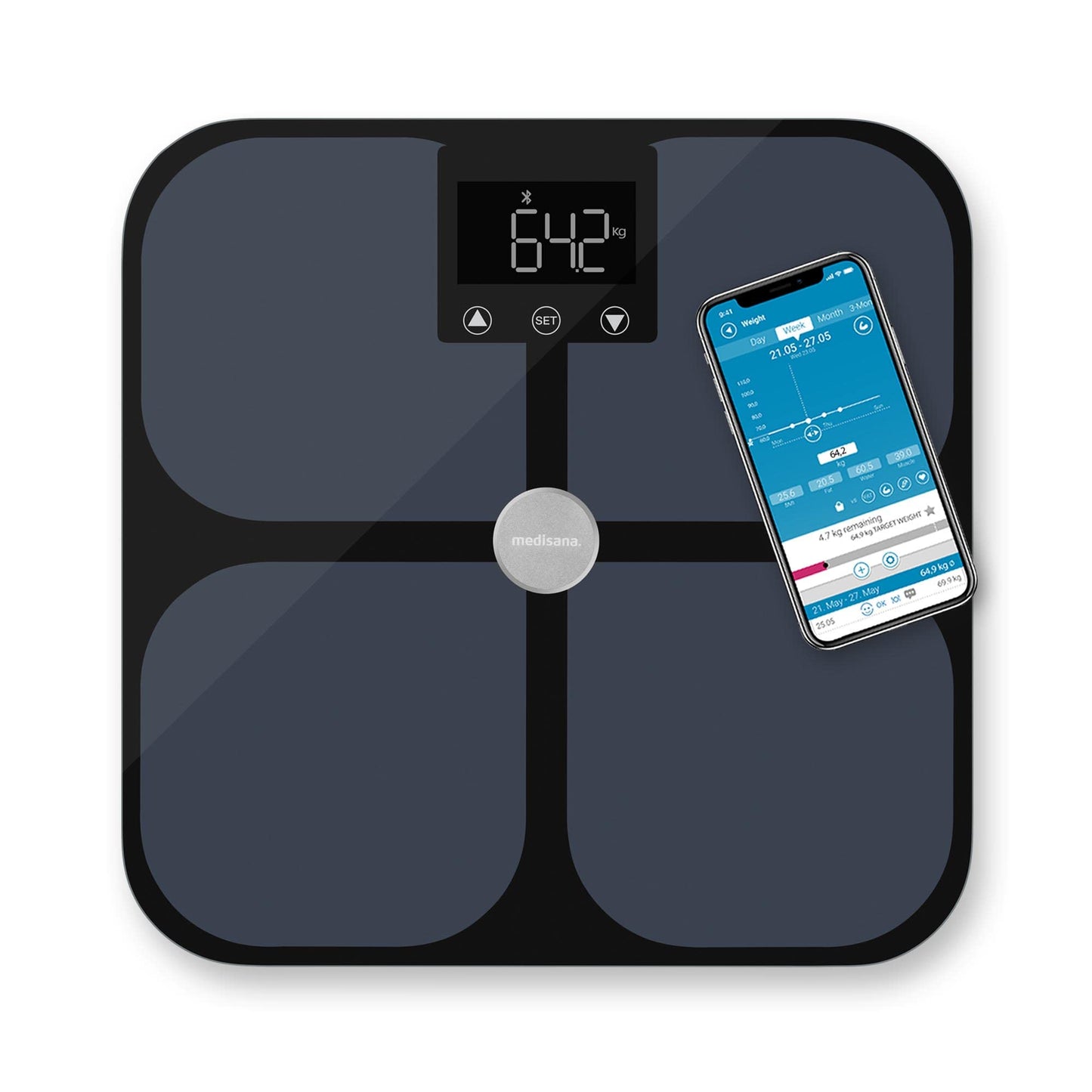 connect WiFi & Bluetooth Körperanalysewaage BS 650, ITO-Elektroden