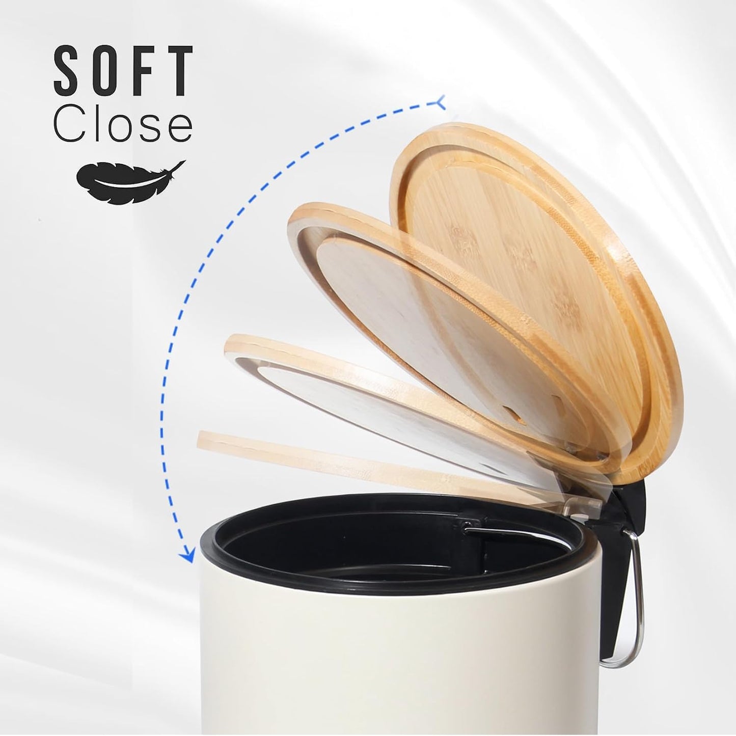Kosmetikeimer mit Soft Close Deckel, Beige 3L
