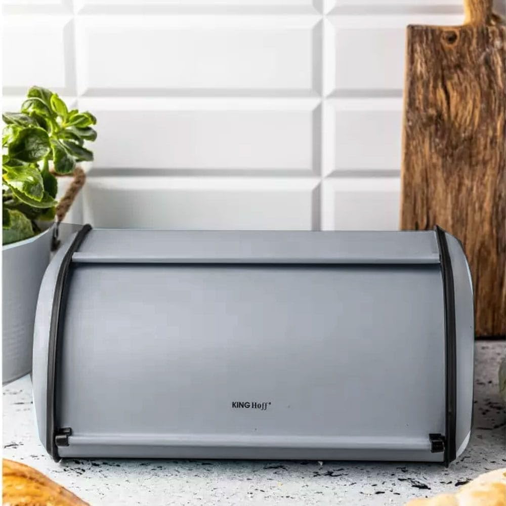 Brotkasten Brotbox (klein, 36x24x15 cm), Grau Kleine 36cm x 24cm x 15cm.