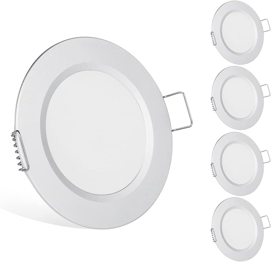 4 x LED-Einbaustrahler, Silber 3000k