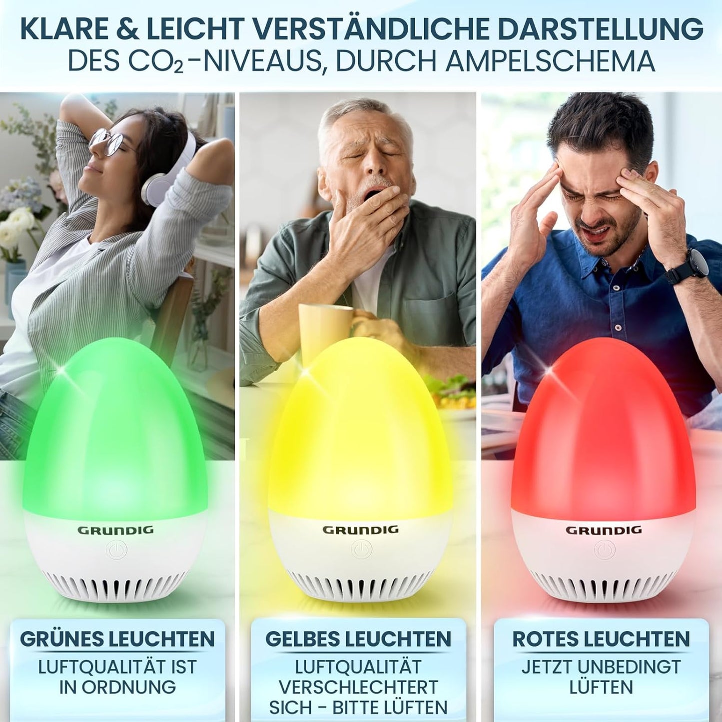 CO2 Messgerät mit Kalibrierungsautomatik & Akku, Modern