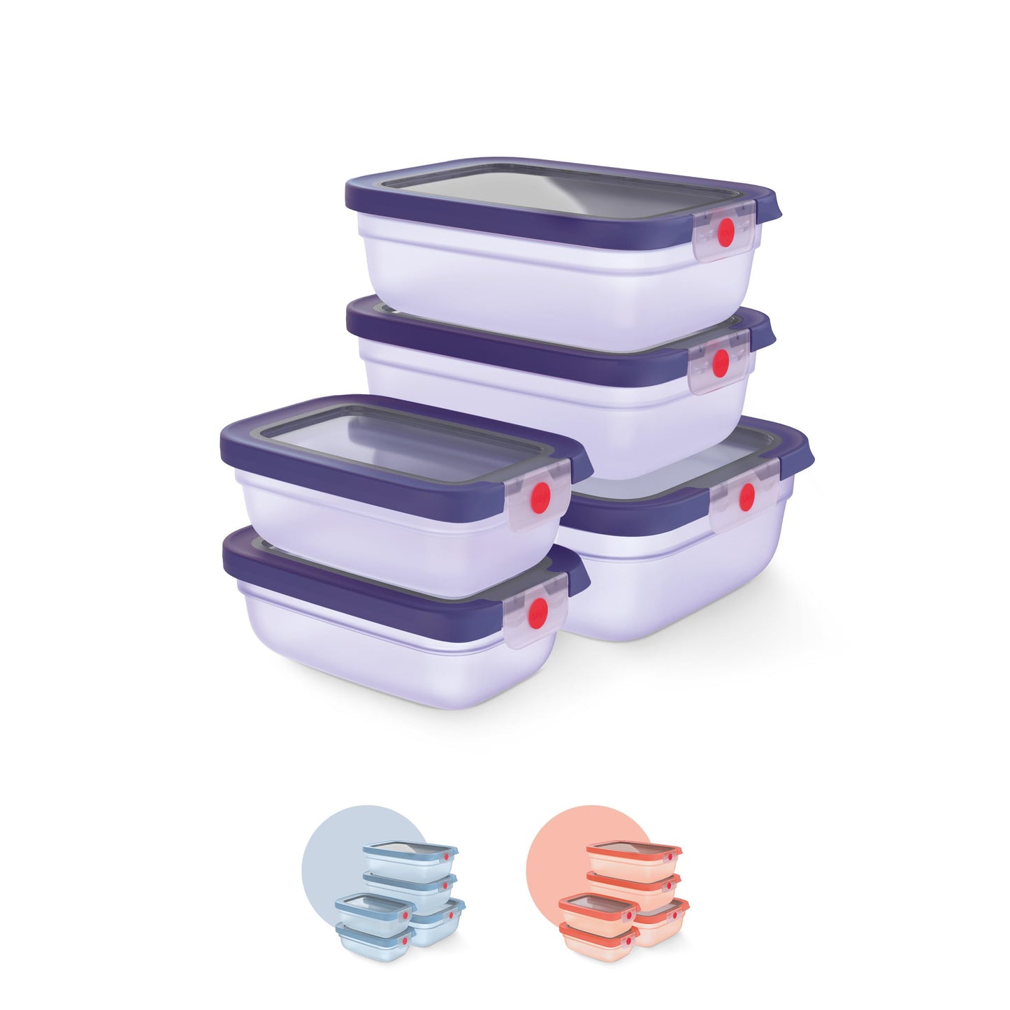 5-teiliges Frischhaltedosen-Set, Set 5 Violett
