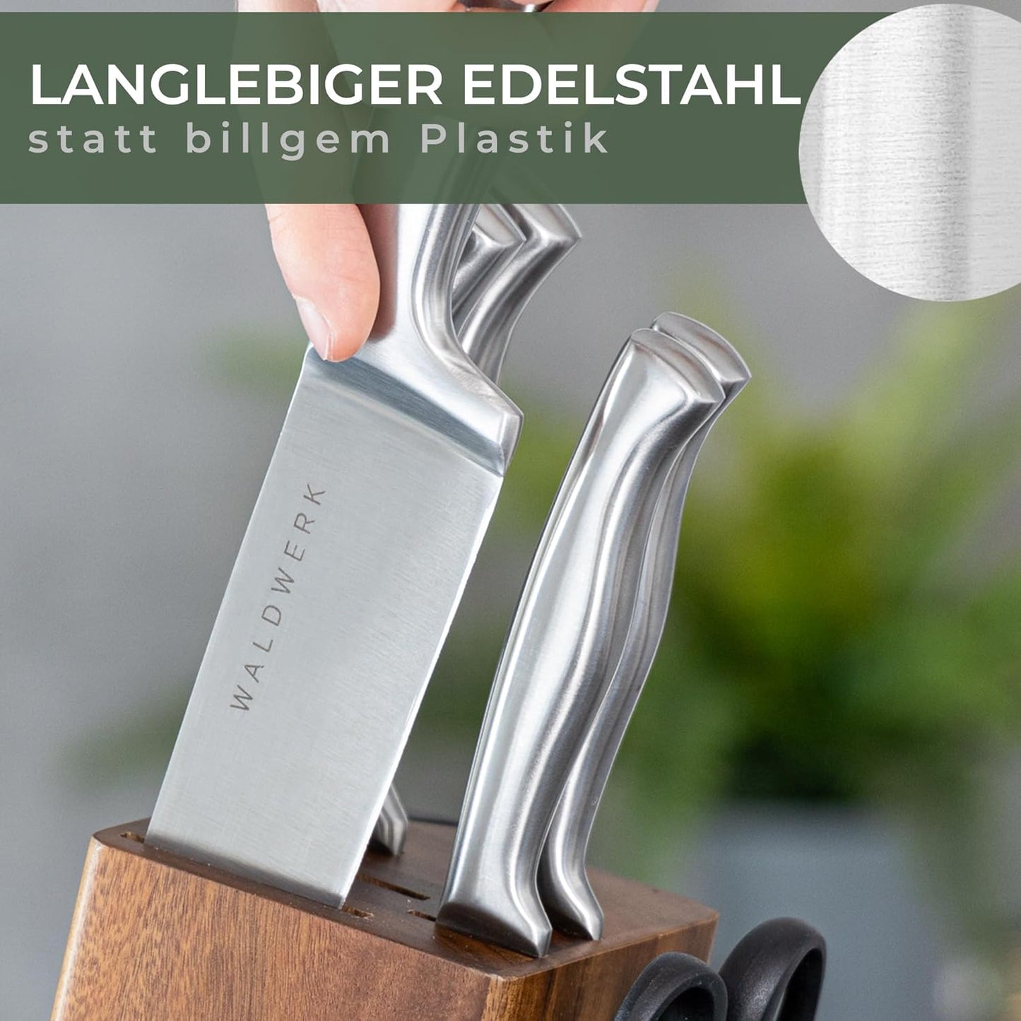 Messerset, Messerblock bestückt Akazie