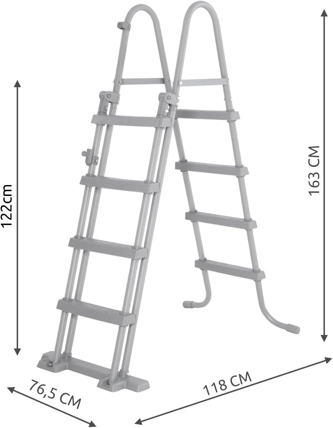 Hochklappbare Poolleiter mit Kindersicherung, Höhe: 122 cm