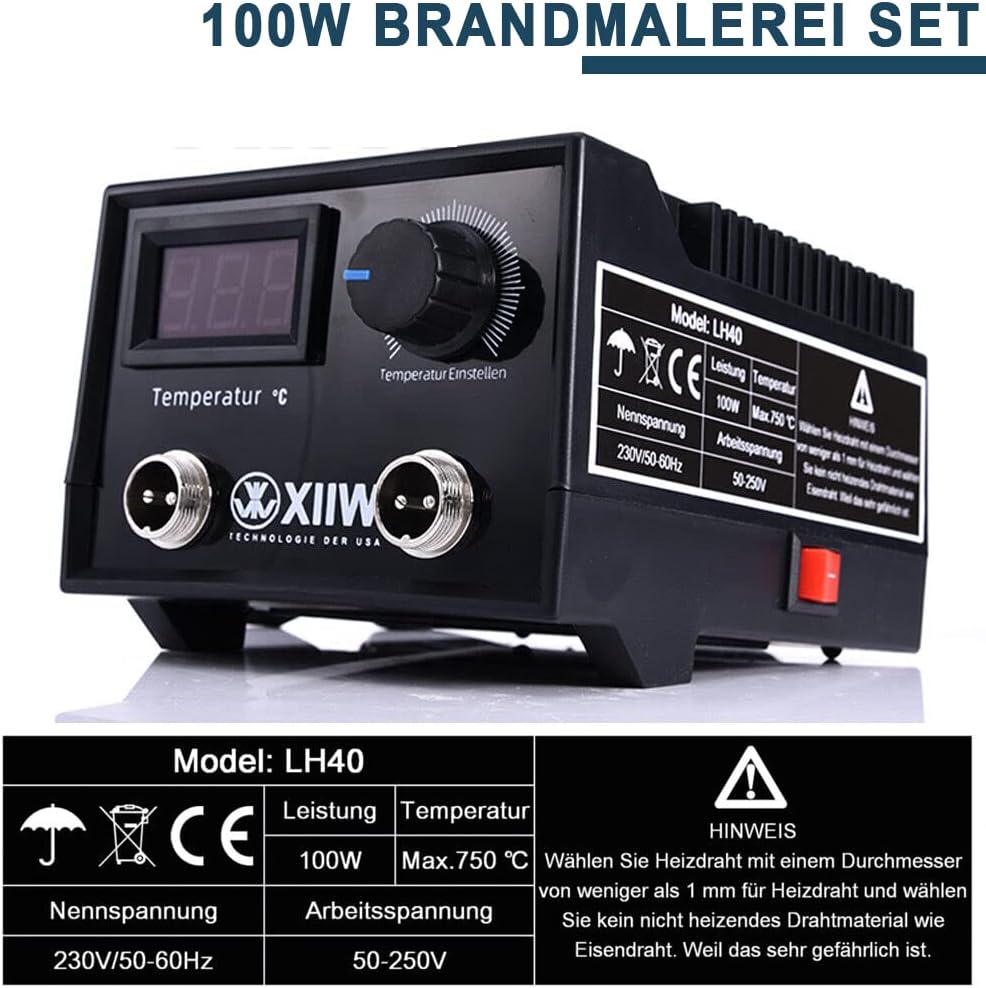 Brandmalerei-Set LH40, 23-tlg Brandmalstation