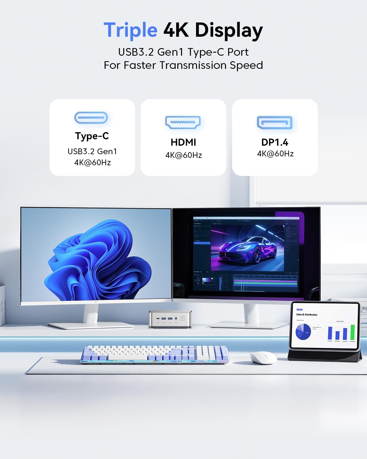 Pinova P2 Mini PC mit 4K UHD Triple Display, CPU-4300U/ 16GB RAM+512GB ROM