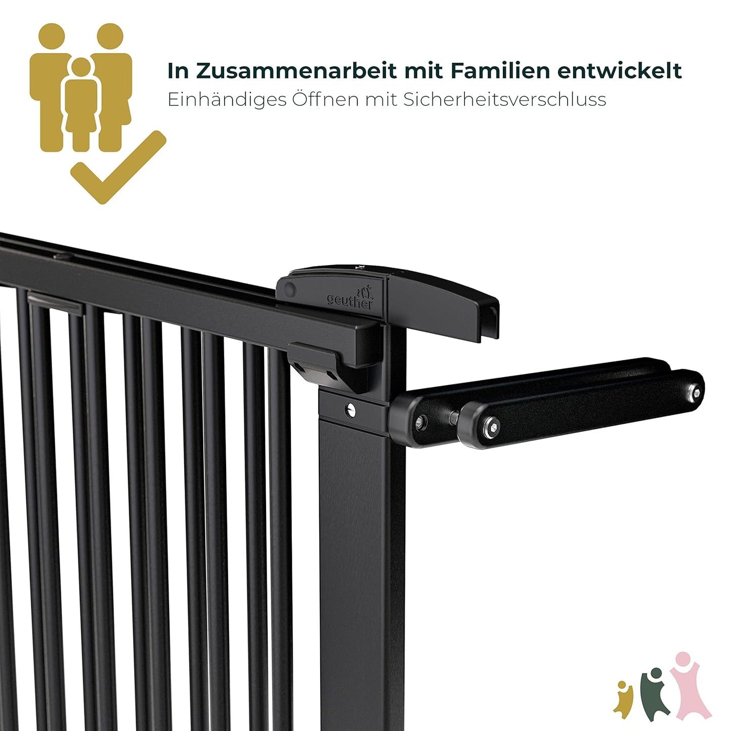 Treppenschutzgitter Plus, Schwarz; 67-95 cm