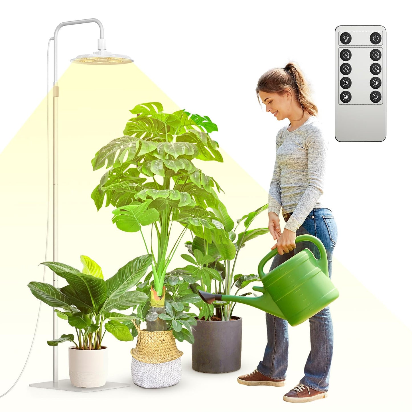 Höhenverstellbare LED-Pflanzenlampe mit Fernbedienung, 120-180 cm