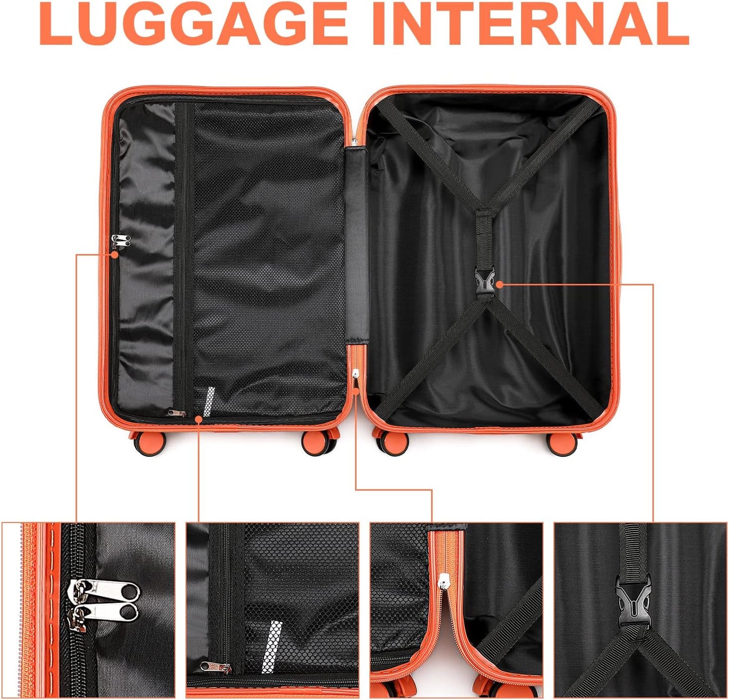 Handgepäck Koffer mit TSA-Schloss, Orange 24"-M
