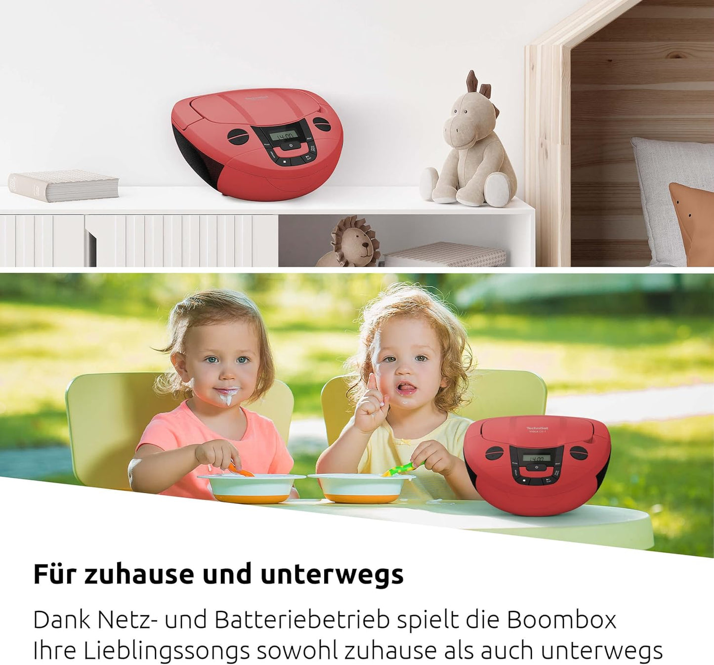 Tragbare CD-Boombox, rot