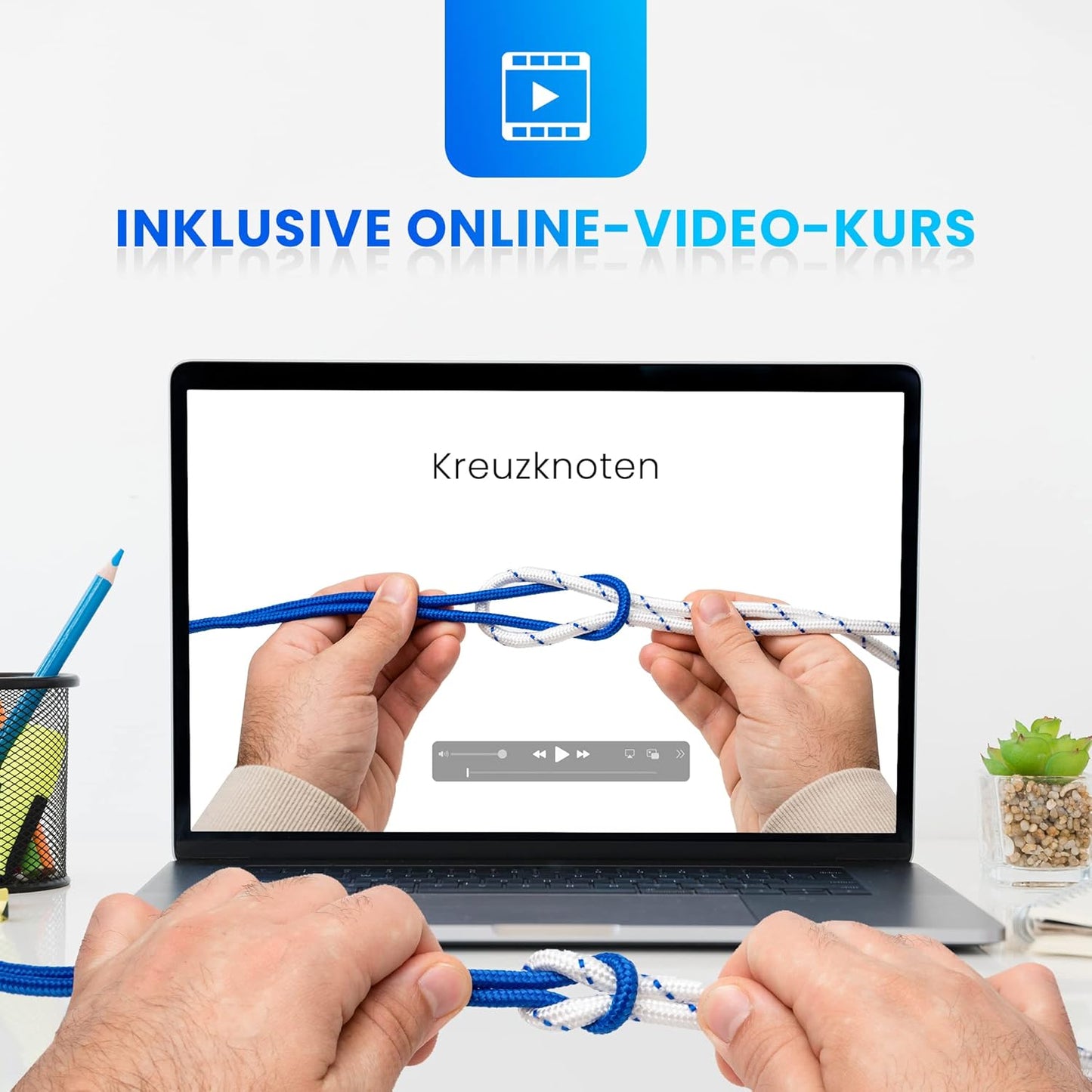 Knotenset für Sportbootführerschein mit Videoanleitung