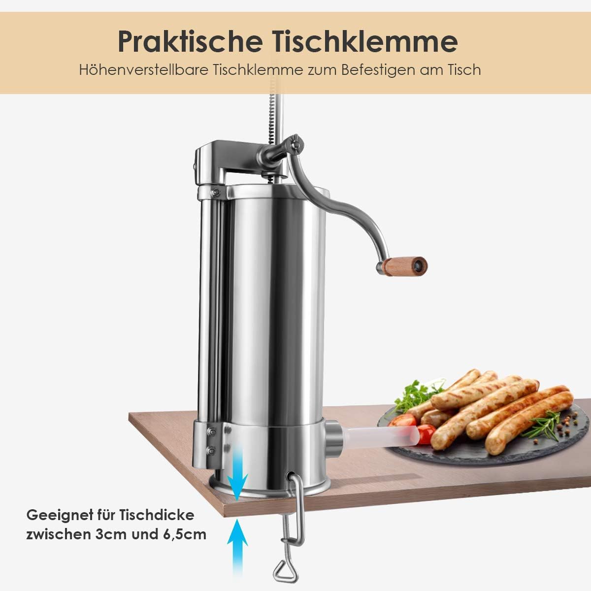 Manuelle Wurstfüllmaschine, 6L - 6 Füllrohre