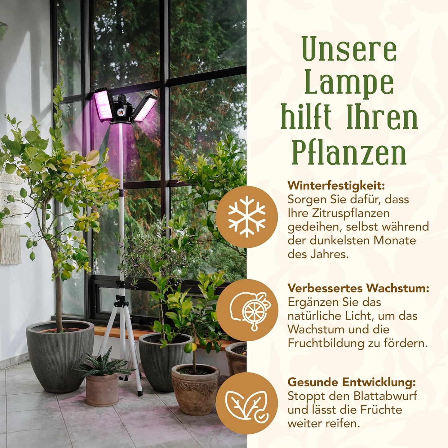 LED-Pflanzenlampe FLEX [100W] mit Stativ, LED Lampe mit Stativ