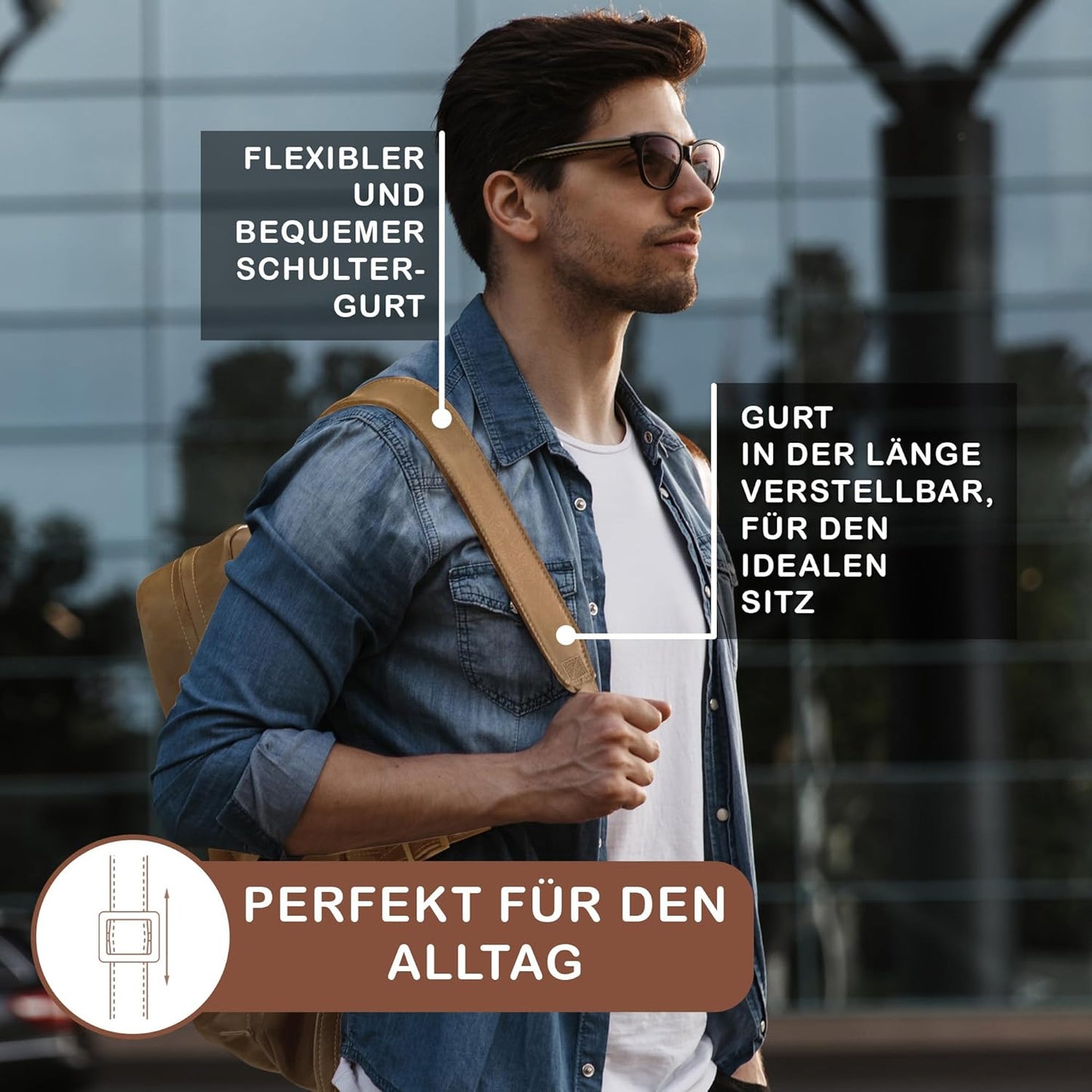XL Leder-Businessrucksack Harlow, Colorado - Braun