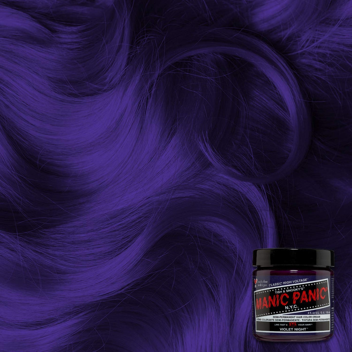 Cream Formula Semi-Permanent Hair Color, Violet Night 118 ml (1er Pack)