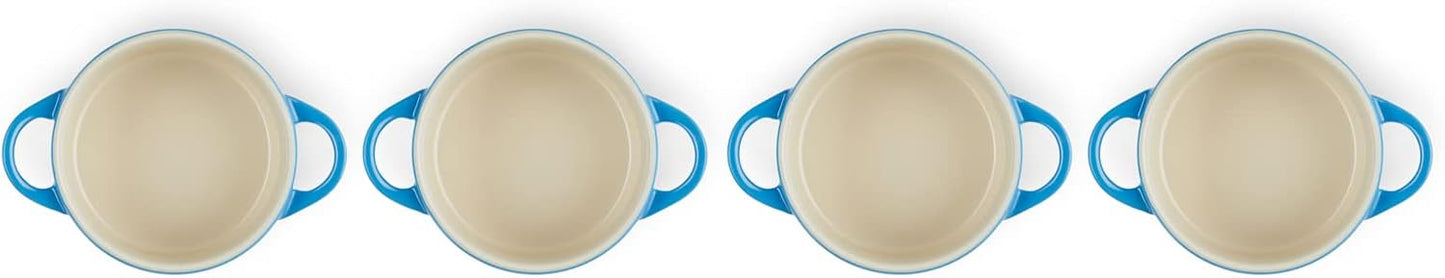 4er-Set Mini Cocottes, Blau