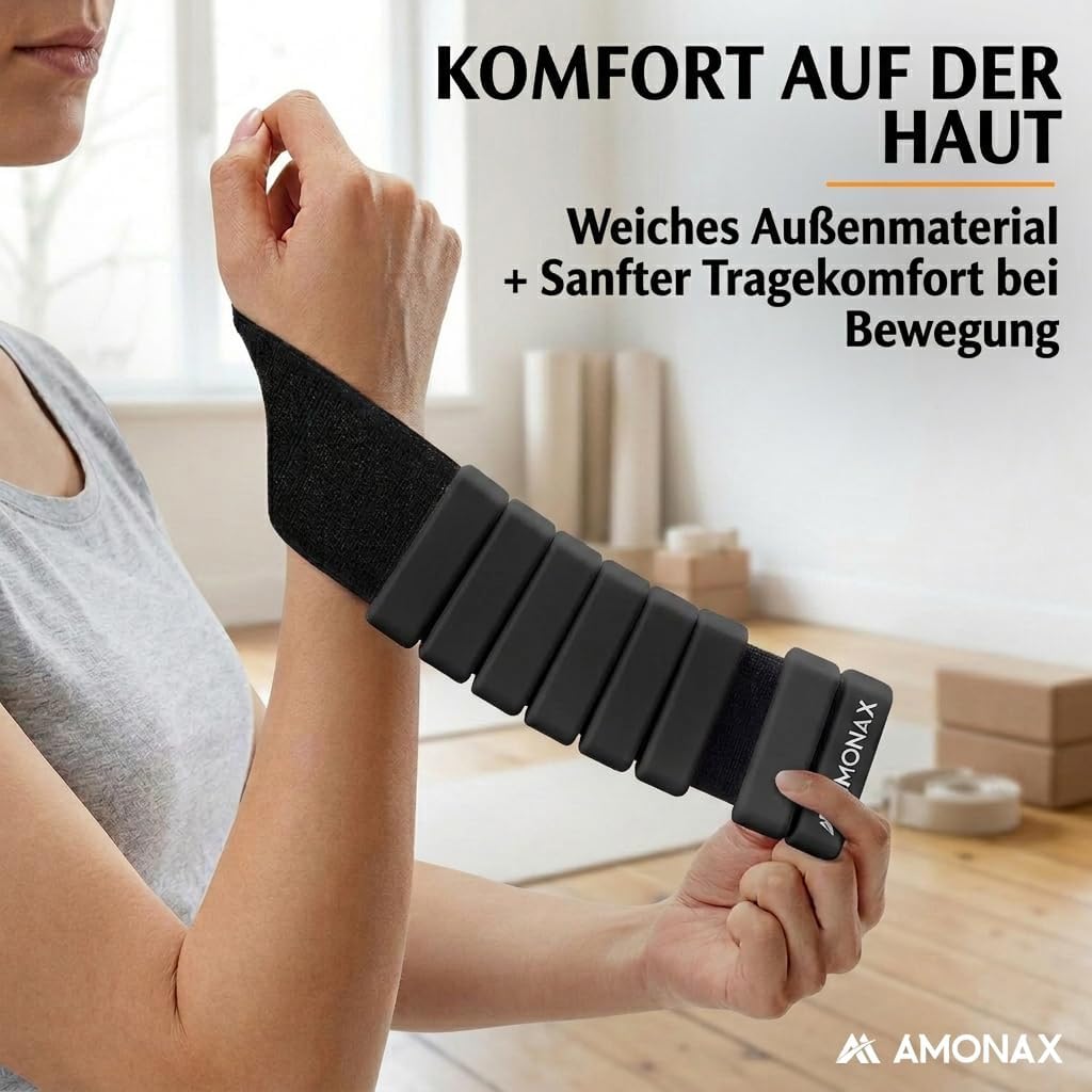 Gewichtsmanschetten Set für Beine und Arme, Schwarz - 1kg x 2
