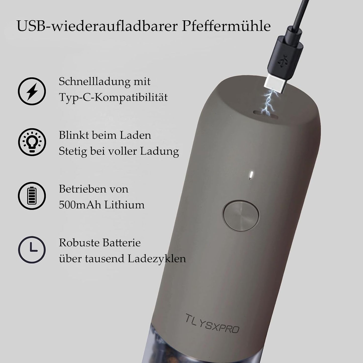 2er-Set Salz- und Pfeffermühlen, Greige
