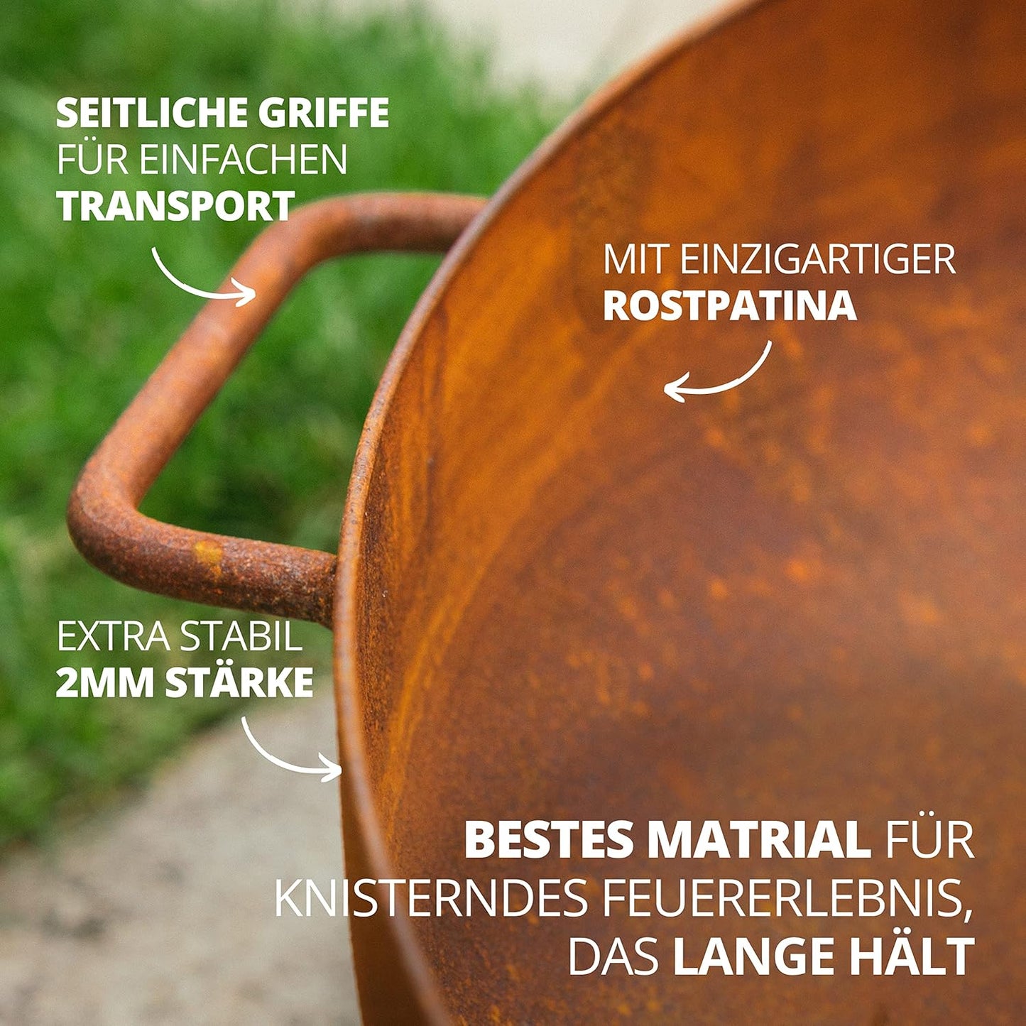 Feuerschale in Rostoptik, 80 Feuerschale Rustikal
