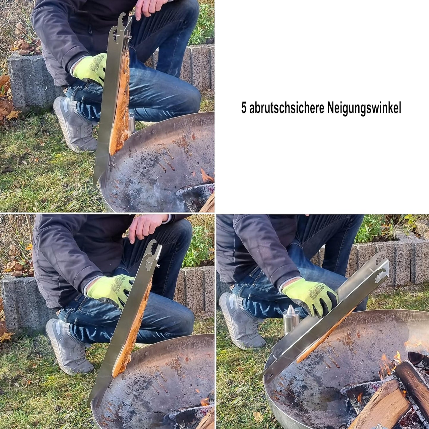 Flammlachsbrett mit Wendefunktion für Grill & Feuerschale