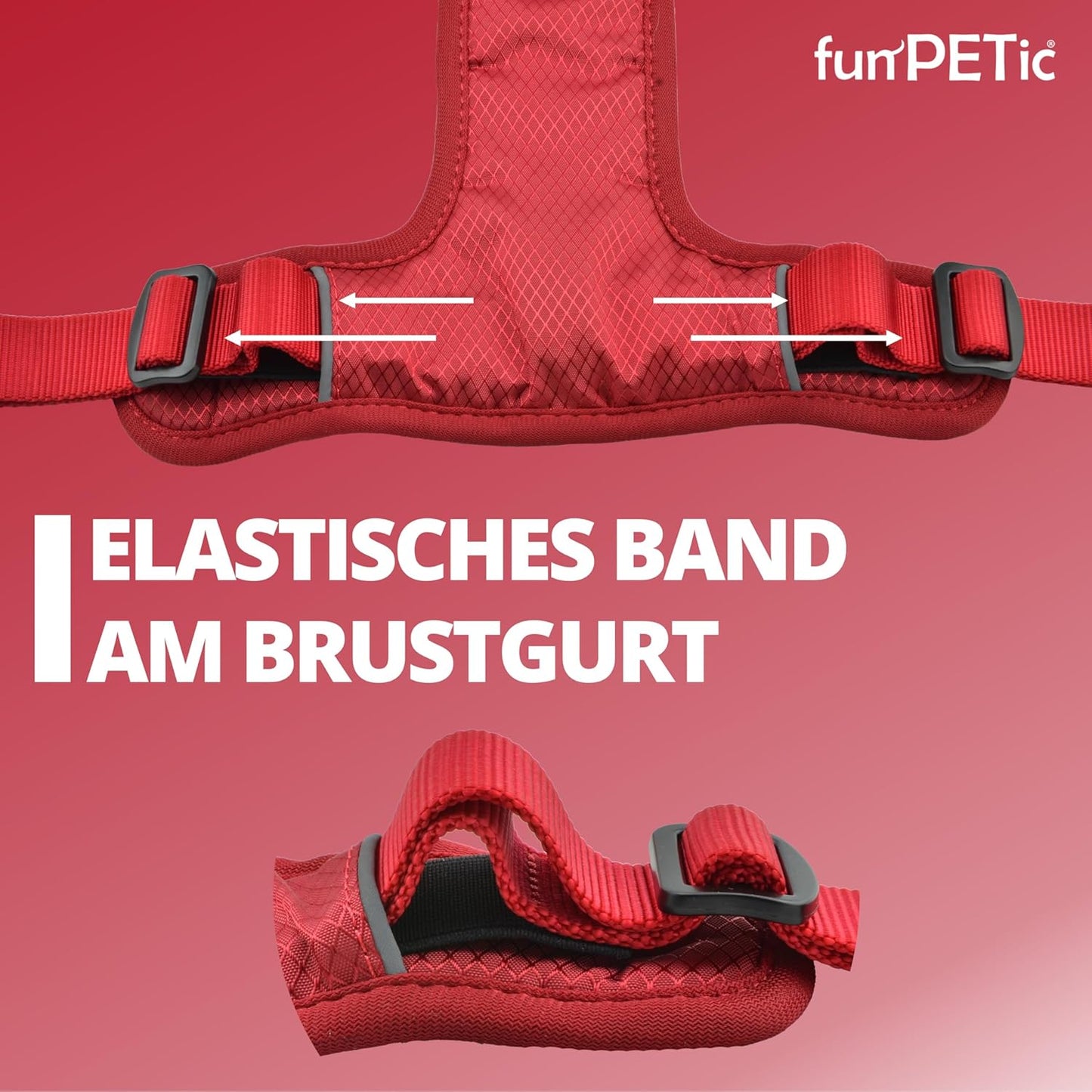 Anti-Zug Hundegeschirr - Essential, Rot, XS