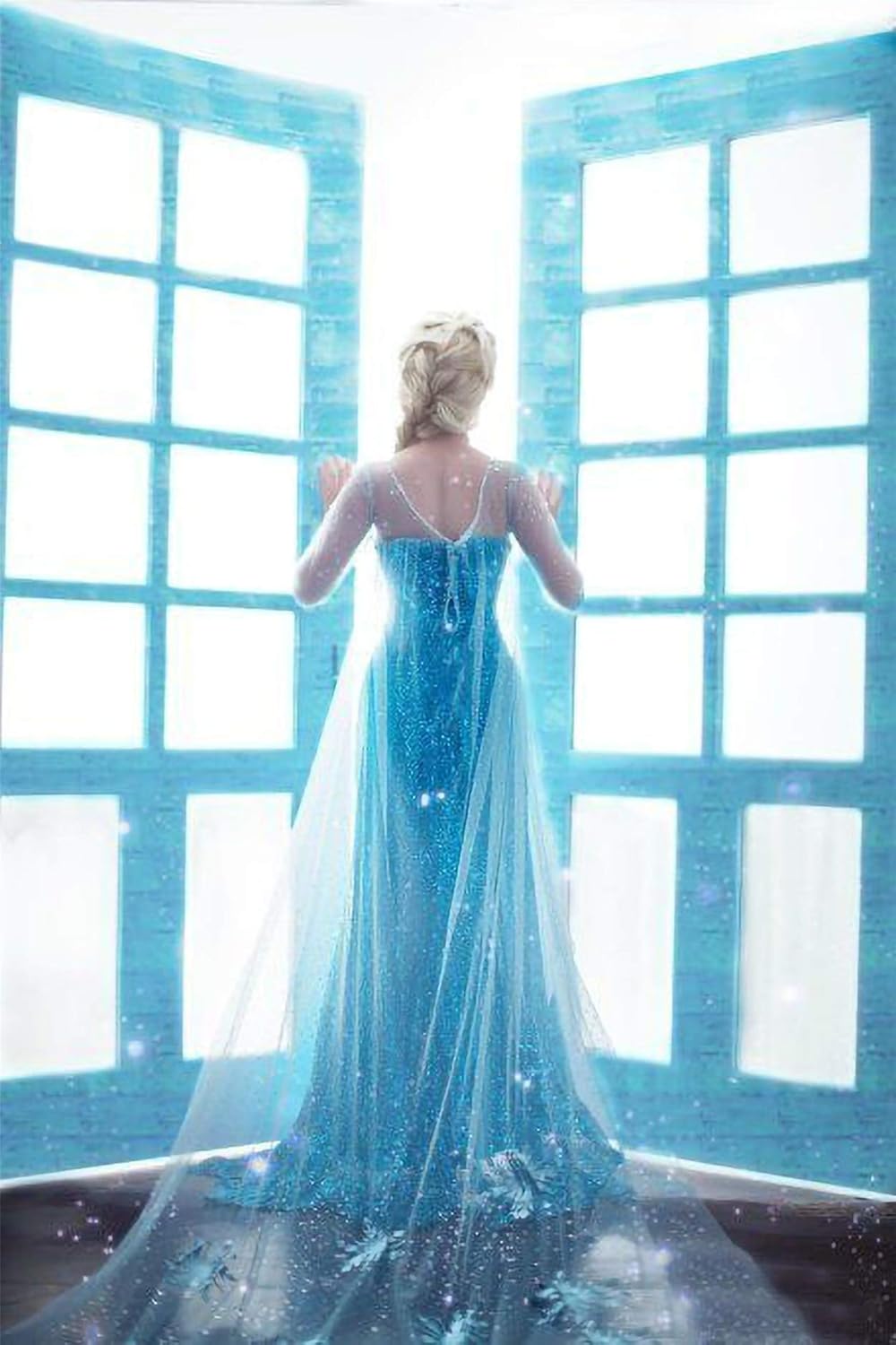 Prinzessin Elsa Kostüm für Damen, Blau S