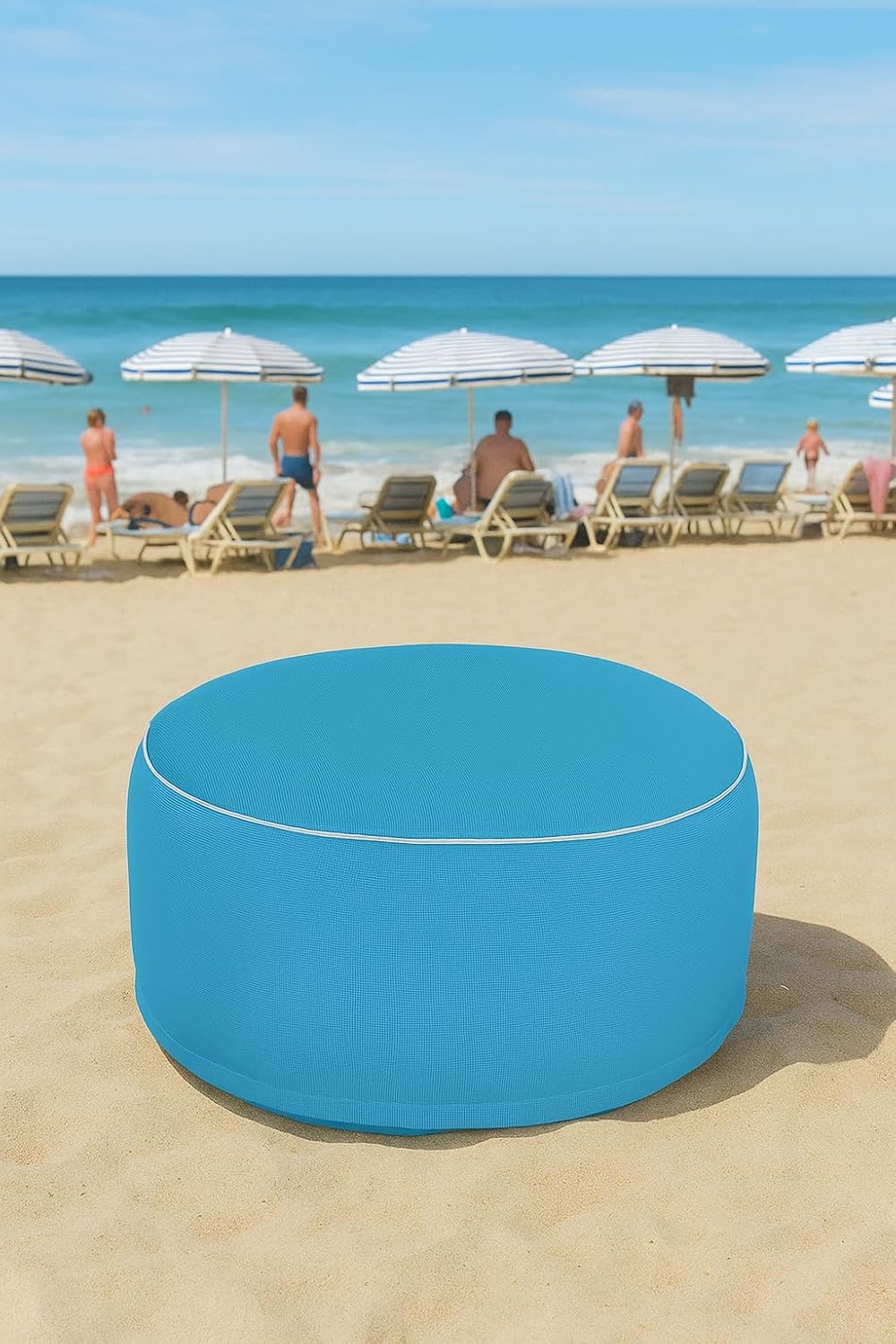 Aufblasbarer Outdoor-Sitzhocker, Aqua