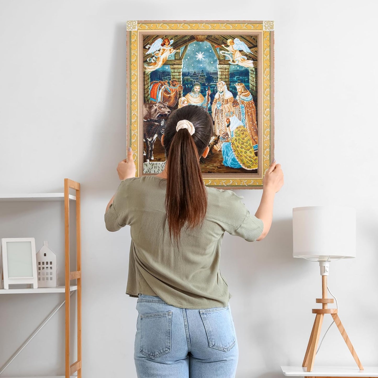 Weihnachtskrippe Diamond Painting 85 x 100 cm, Modern