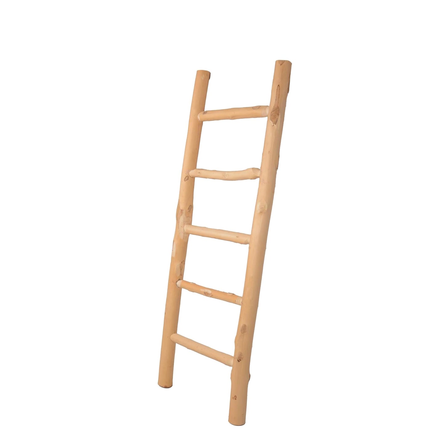Dekoleiter Holz 120cm, 5 Stufen, Handtuchhalter, Natur 120 cm