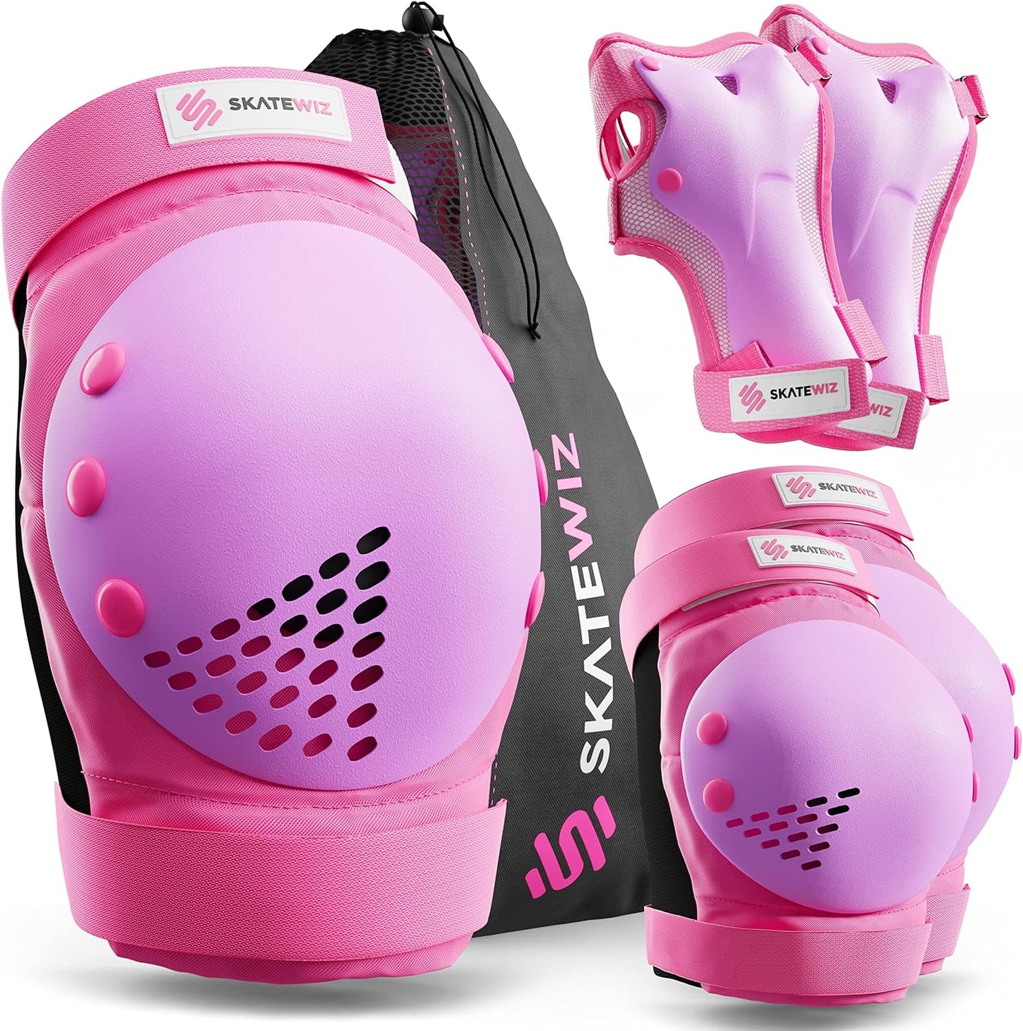 6-teiliges Skate-Protektoren-Set, L - Jugendliche & Erwachsene/ Pink Violett