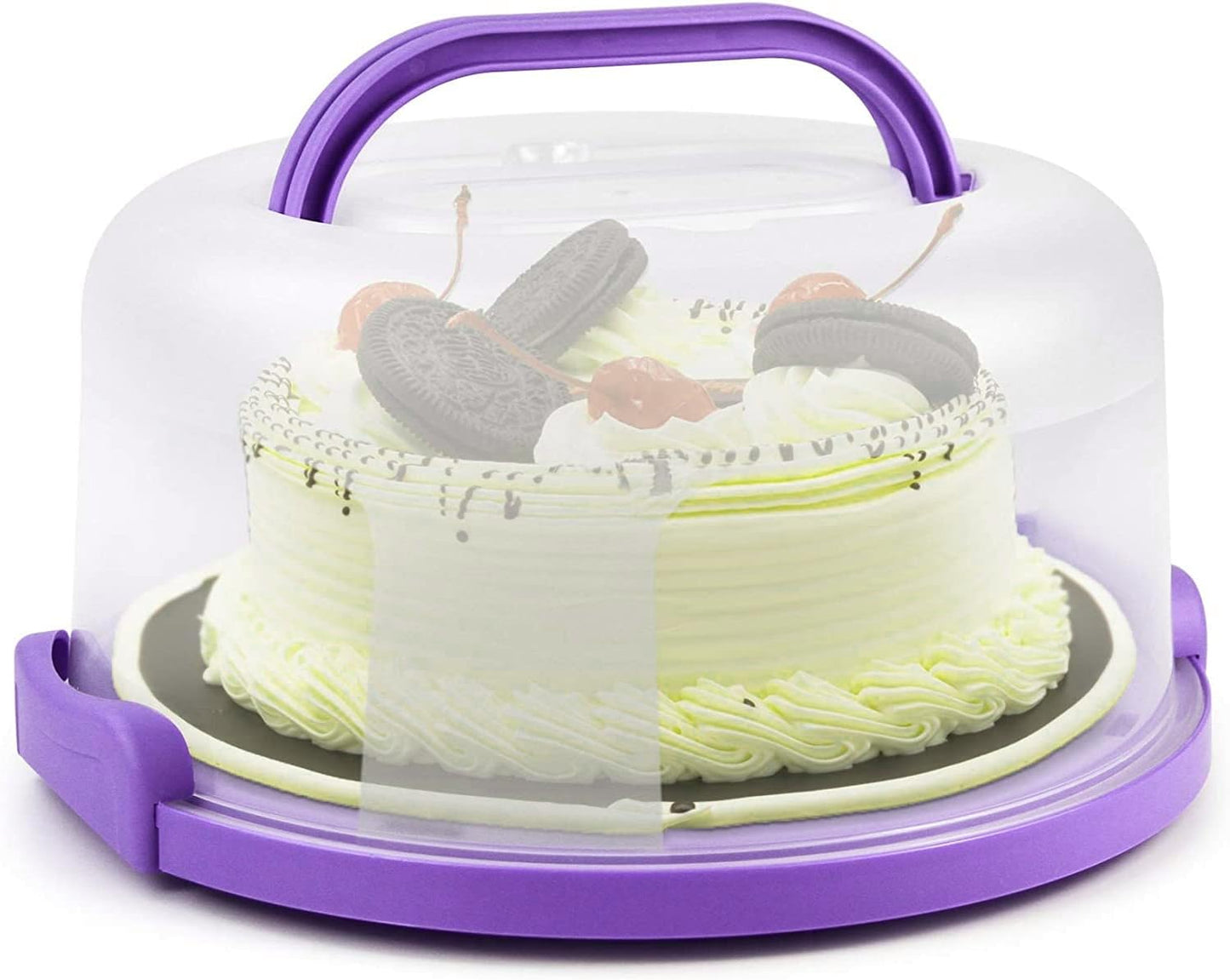 Runder Kuchenträger mit Tragegriff, 30 cm, Lila