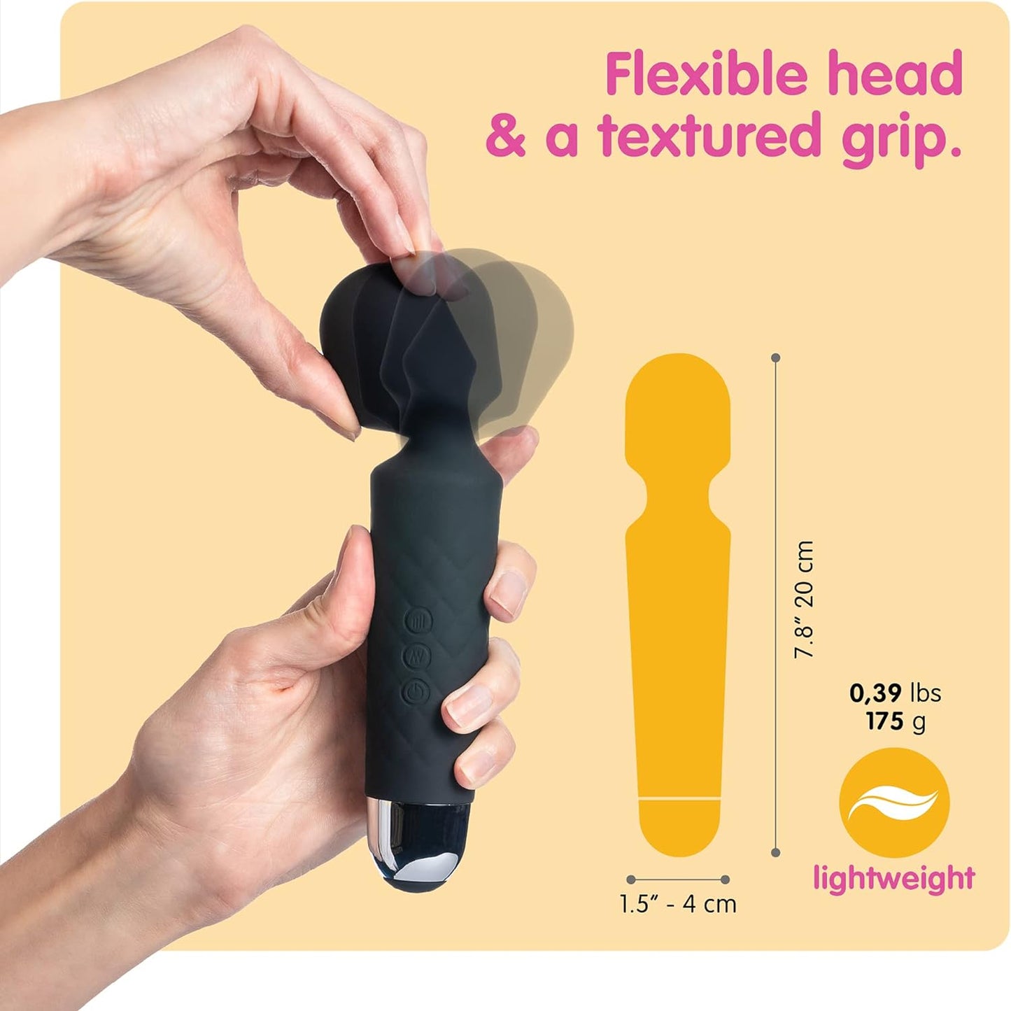 Massagestab, Klein; Schwarz