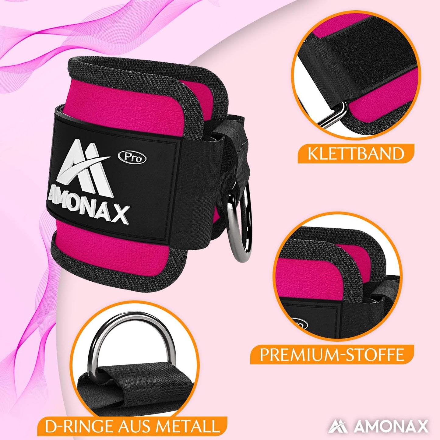 Langhantel-Nackenschutz für Krafttraining, Rosa 3-in-1-Kombi-Set