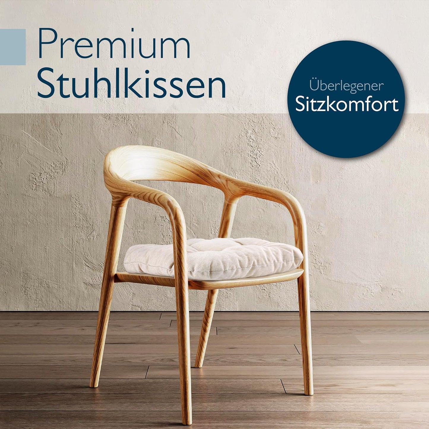Stuhlkissen-Set, 2er Set Natur
