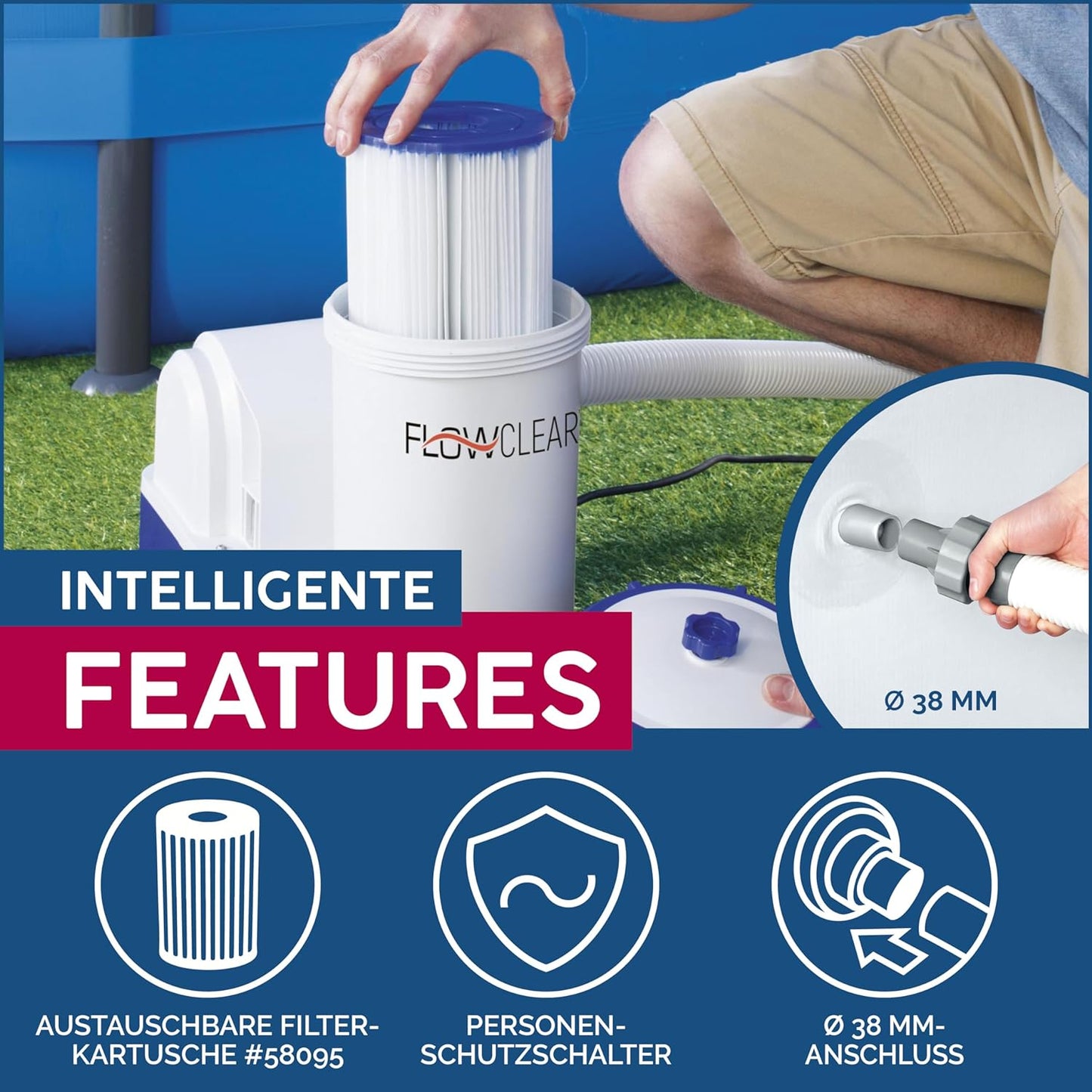 Flowclear Filterpumpe, 9.463 l/h