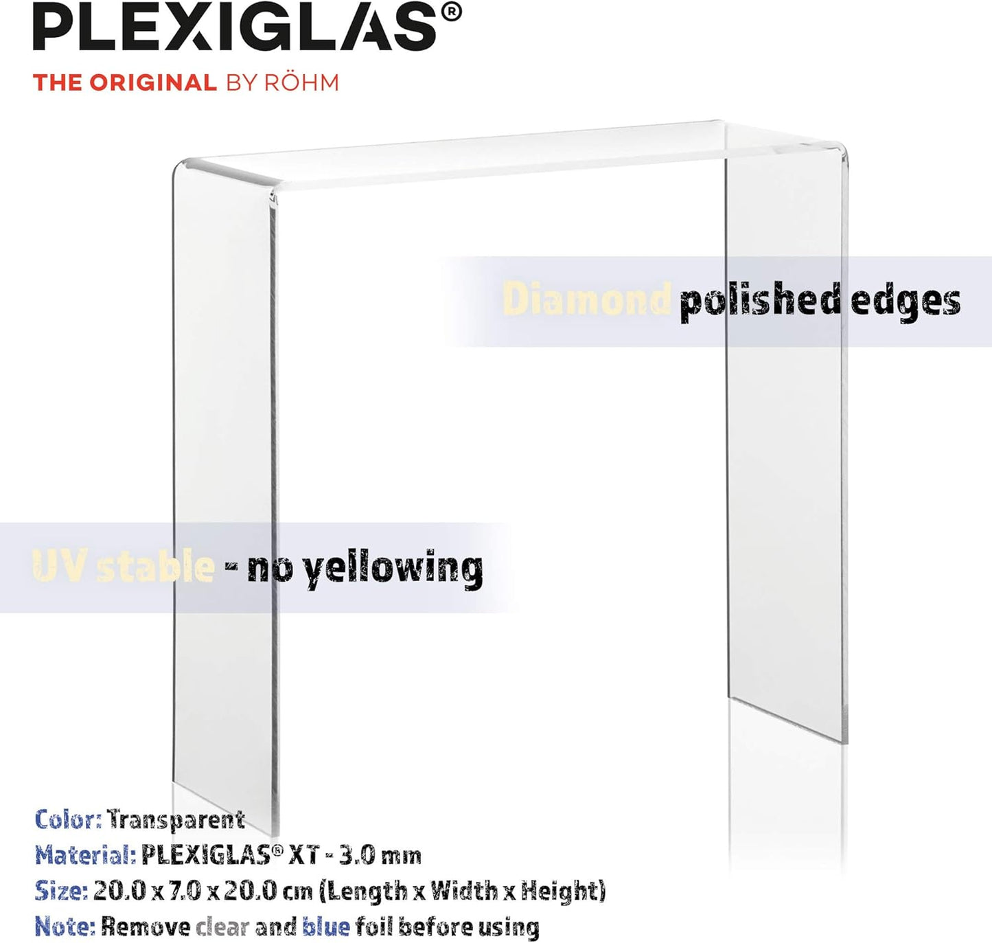 4er-Set Warenträger aus Plexiglas, Set mit 4 Stück gerade