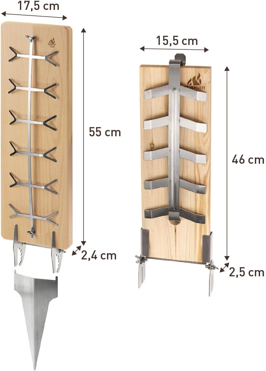 2er-Set Flammlachsbrett, Premium 2er Pack