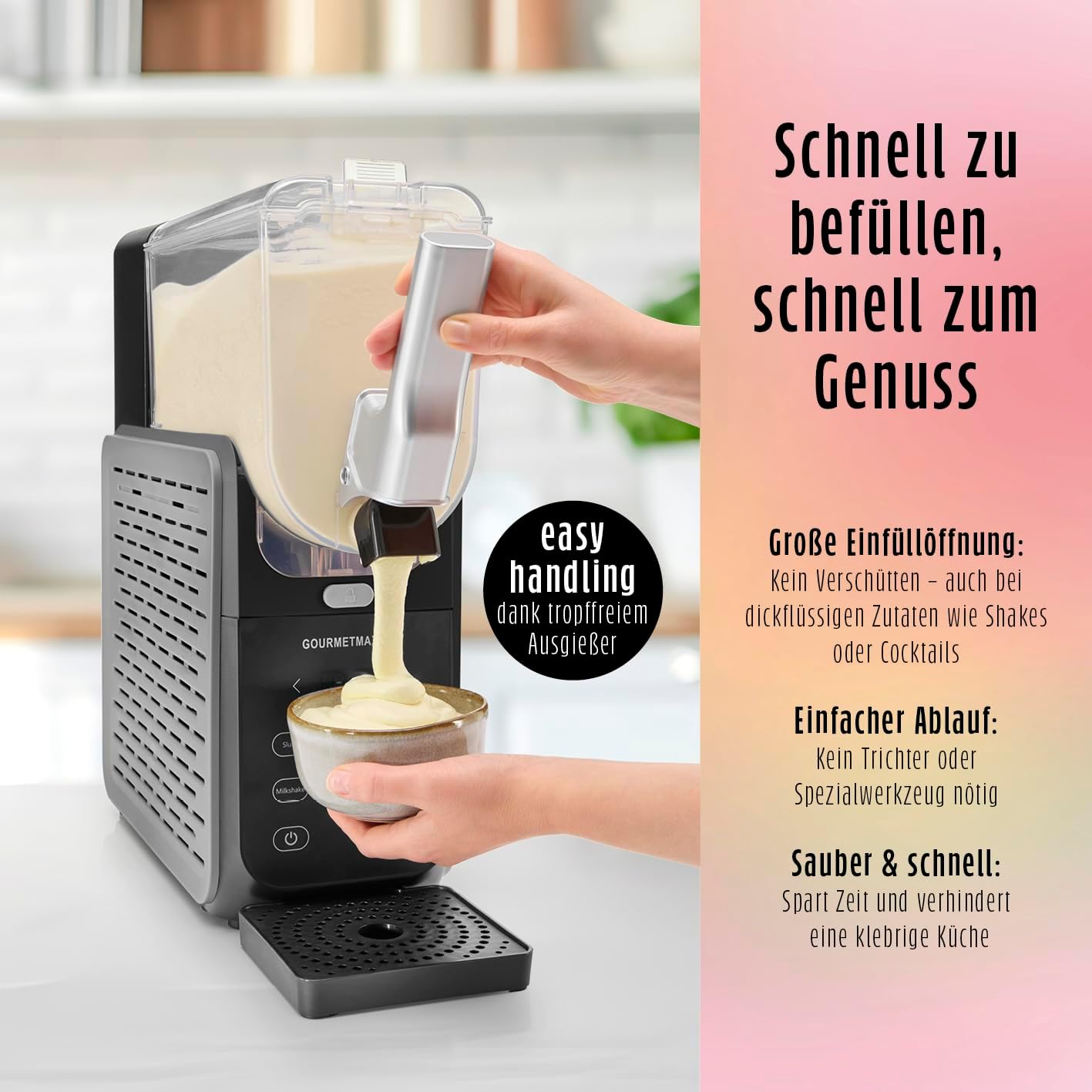 FreezeUp Slush Eismaschine, 2,8 L, 5 Modi