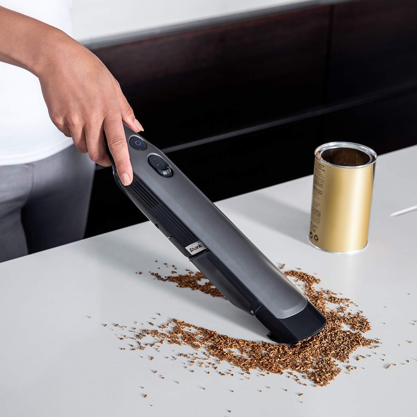 Kabelloser Mini-Handstaubsauger WV200EU mit Zubehör, Grau 8 Minuten Laufzeit