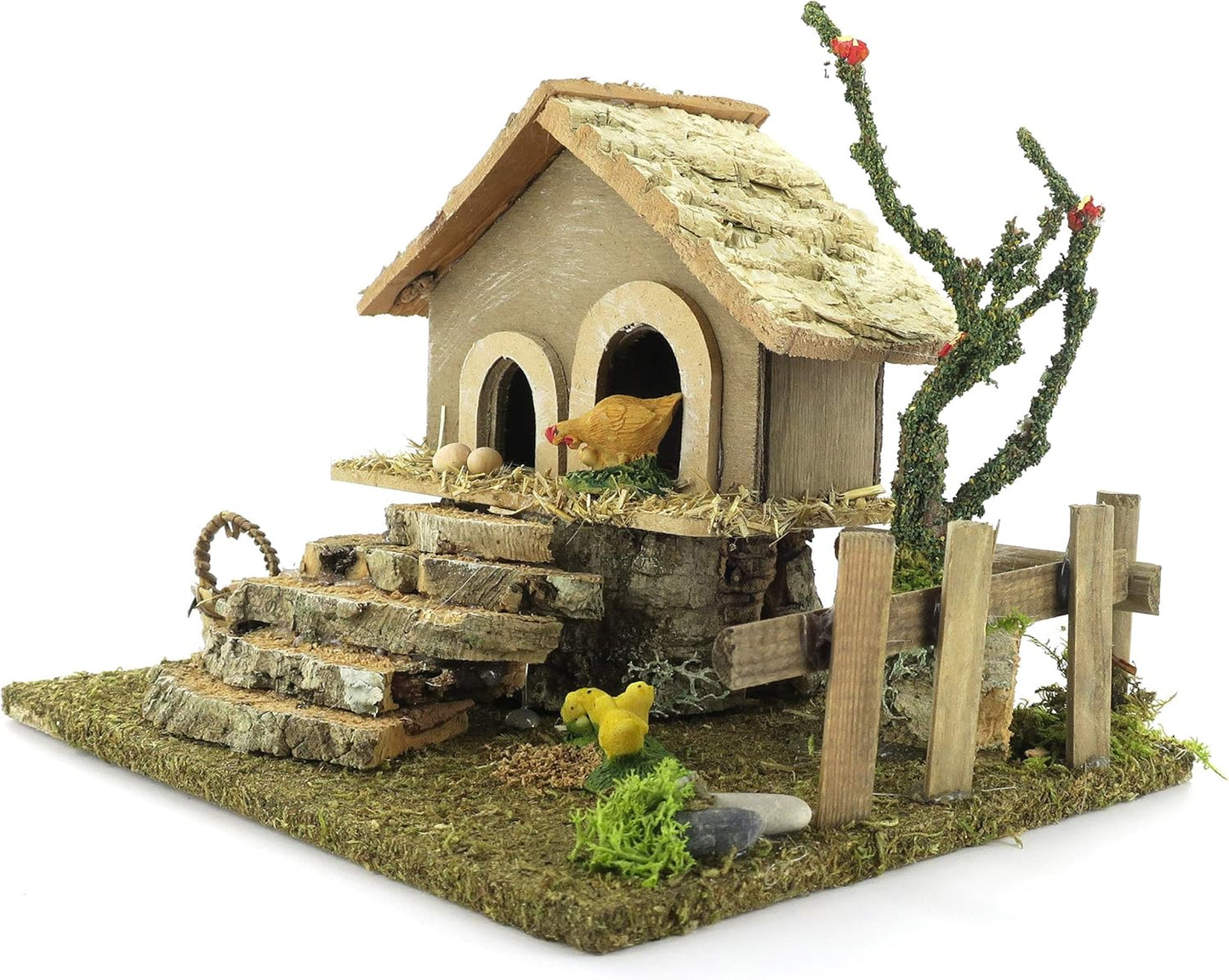 Miniatur Hühnerstall mit Hühnern