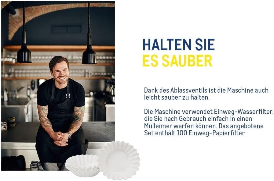 Filterkaffeemaschine mit Isolierkanne (2.3L), 2.3L Wassertank mit Isolierkanne