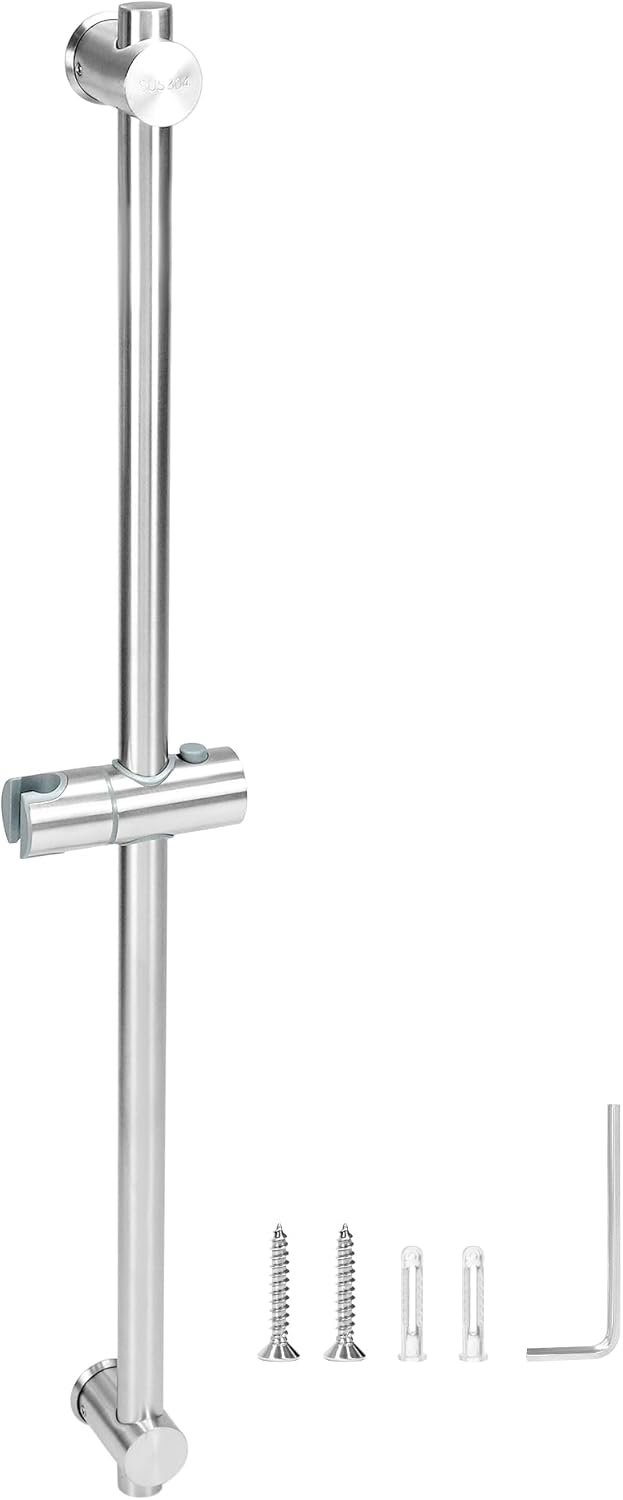 Duschstange mit verstellbarer Halterung, 80 cm Silber
