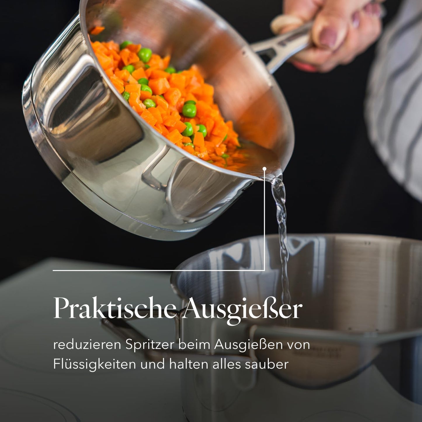 Kochtopf-Set mit Deckel, 7-teiliges Edelstahl-Set, Lumio 7-Teilig