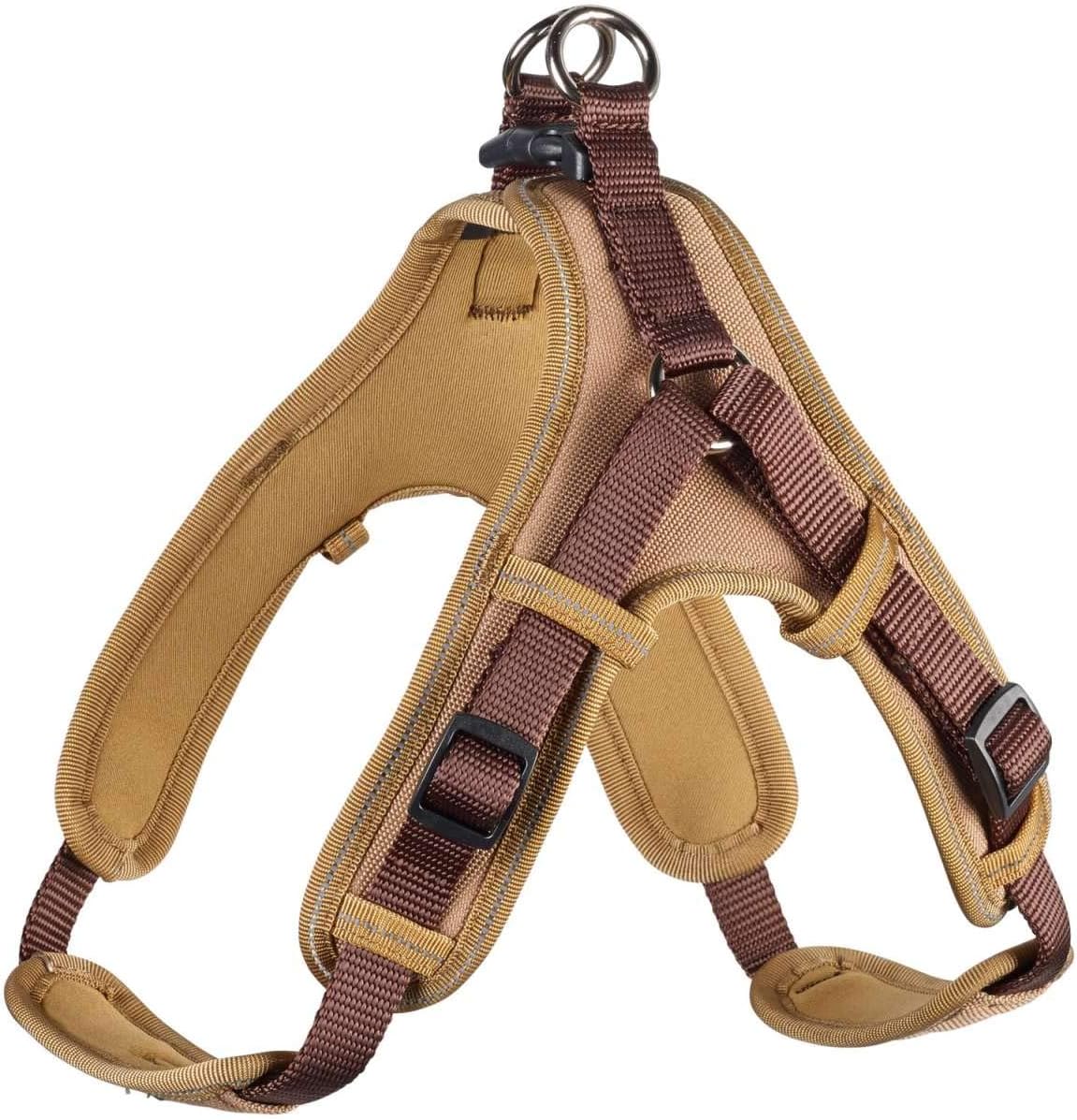Hundegeschirr Vario Quick, braun/karamell, Nylon, Neopren, reflektierend / 45 - 55 cm