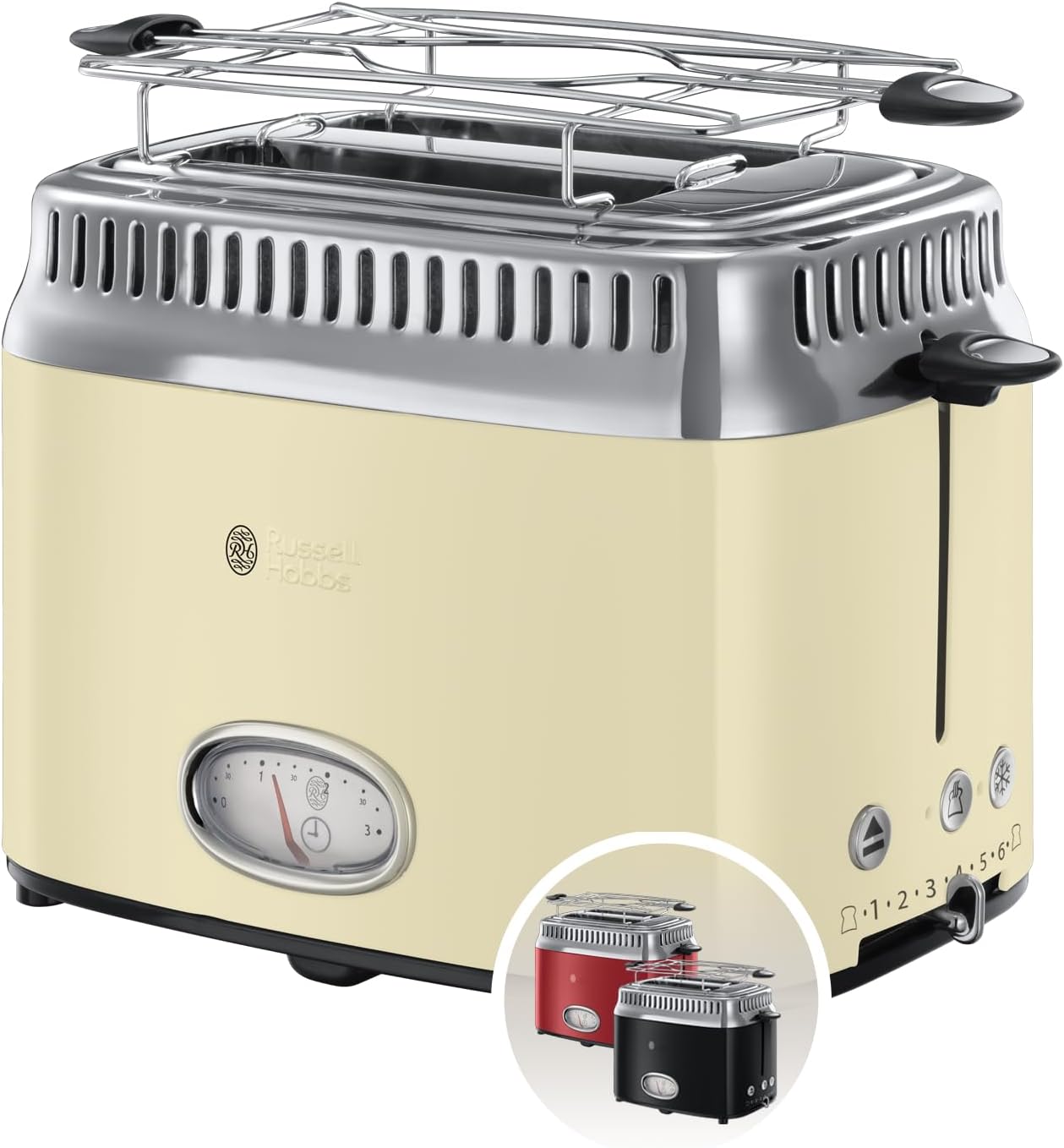 Retro-Toaster für 2 Scheiben, Creme